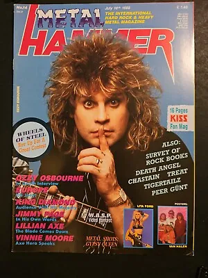 Metal Hammer Magazi E July 1988 Ozzy Osbourne Europe Death Angel Posters Of • $8.24