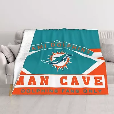 Miami Dolphins Double-deck Blanket Man Cave Sofa Blanket Bed Blanket 60 X50  • $29.99