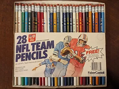 Vintage 28 NFL Team Pencils Faber Castell Never Sharpened Complete Set • $80