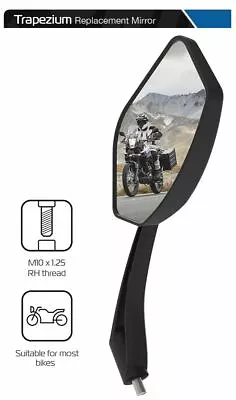 KAWASAKI ZZR1400 Oxford Trapezium Motorcycle Mirror Glass Right Side 10mm • £14.99