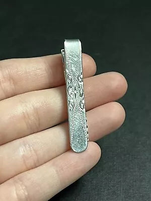 Vintage Marvel Sterling Silver Bright Cut Mens Tie Clip • $20