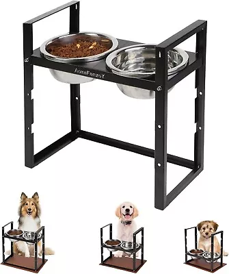 Elevated Dog Bowl Stand With Stainless Steel Bowls - D63 • $17.99