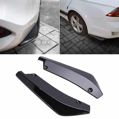 2X Glossy Black Car Rear Bumper Lip Diffuser Splitter Canard Spoiler Universal • $22.89