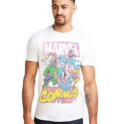 Official Marvel Mens Avengers Characters T-shirt White S-XXL • £13.99