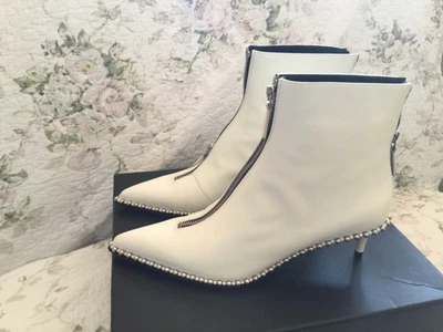 $300 • Buy Brand New ALEXANDER WANG White Leather Short Boots-size 39