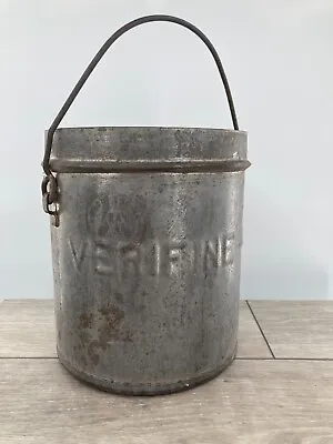 Vintage Galvanized Verifine Dairy Milk Farming 10 Quart Heavy Metal Bucket Pail • $59.99