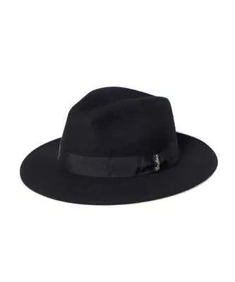 Borsalino Hat Macho Felt Wool Unlined Belt ✿ 1 3/16in Black Size 56 • $102.92