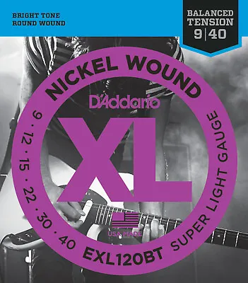 3 Sets D'Addario EXL120BT Electric Guitar Strings 9-40 Balanced Tension Strings • $20.95