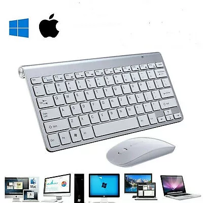 Wireless Keyboard And Mouse Combo Set USB Mini 2.4Ghz For Mac Apple PC Computer • $31.34