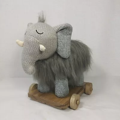 Restoration Hardware Baby & Child Stuffed Fabric Wooly Mammoth Pull Toy Elephant • $29.99