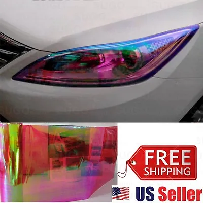 12 X48  Chameleon Neo RED Color Headlight Taillight Lamp Fog Vinyl Tint Film • $13.75