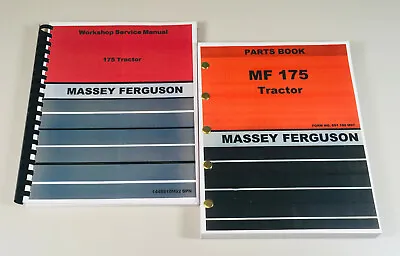 Massey Ferguson Mf 175 Tractor Service Repair Manual Parts Catalog Workshop Set • $65.97