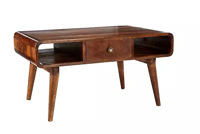 Elm Home And Garden Solid Mango Wood Dark Coffee Table H 46 X W 85 X D 46cm • £199