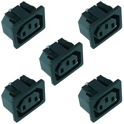 5 X C13 Snap-Fit IEC Chassis Outlet Power Connector Panel Mount • £5.99