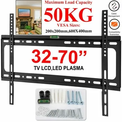 TV Wall Mount Bracket Flat For  32 37 40 42 47 50 55 60 65 68 70  3D LCD LED UK • £9.80