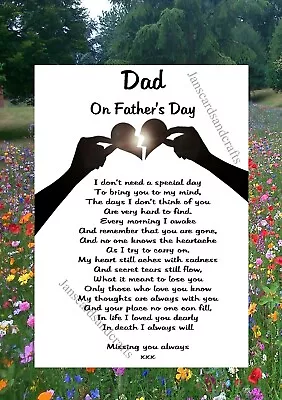 £3.50 • Buy Grave Memorial Card Father's Day, Heavenly Fathers Day For Dad, Grandad, Papa 10