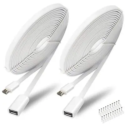 2 Pack 13FT Micro USB Extension Cable For ZmodoMale To Female Extender FlatÂ  • $17.61