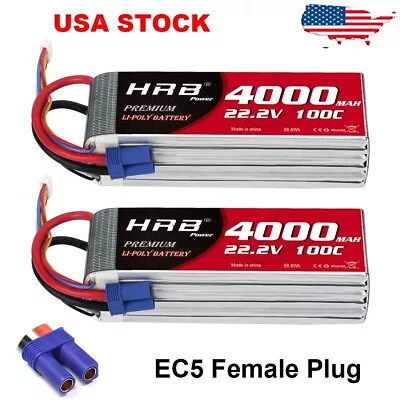 2pcs HRB 22.2V 6S 4000mAh EC5 100C Lipo Battery For RC Drone Truck Car Airplane • $106.99