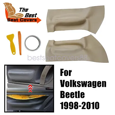 Door Panel Insert Cards Synthetic Leather Beige Fit For Volkswagen Beetle 98-10 • $13.59