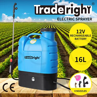 Traderight Electric Sprayer Rechargeable Battery Backpack Farm Garden Weed 16L • $75.99