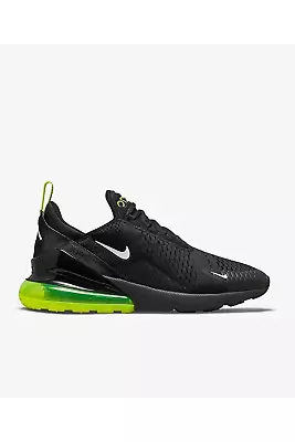 Nike Air Max 270 GS Kids Trainers Black/Volt Green FN3874 001 • $270.81