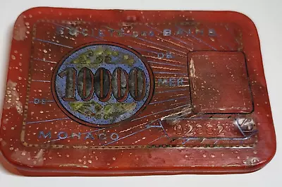 Monaco Casino Plaque 10000 Franc Société Des Bains De Mer Vintage Antique 3x4.25 • $75