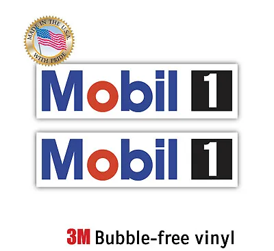 2x Mobil 1 Racing Oil Gas Racing Decal 3m Sticker Made In Usa Window Car Laptop  • $3.99