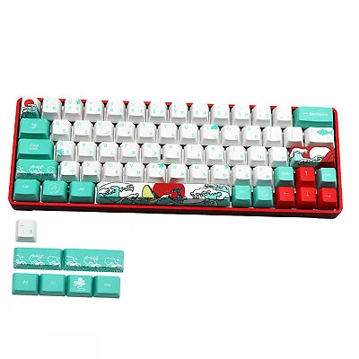 71 Keys Coral Sea Ukiyo-e Dye Sublimation PBT Keycaps For GK61 GK64 RK61 • $70.43