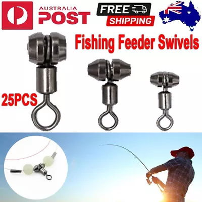 25pcs 3 Way Method Feeder Swivel Black 3 Way Swivel Ring Fishing Accessories AU • $14.59