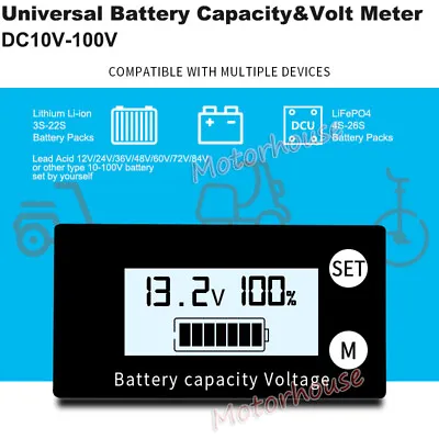 £7.36 • Buy Lead Acid Lithium Li-ion Battery Capacity Level Voltage Meter Indicator Tester