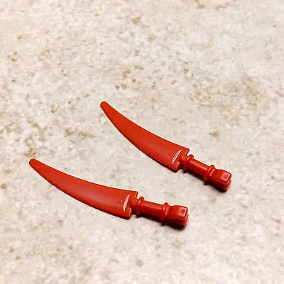 LEGO Rust Sword Unique Color With Clip SCYTHE Curved Bladed Lot Of 2 Weapon • $12.97