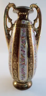 Vintage 9  Vase Decorative Floral Flowers Design Victoria Carlsbad Austria • $63.44