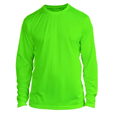 Microfiber Long Sleeve Fishing Shirt UPF 50 NEON GREEN • $15.99