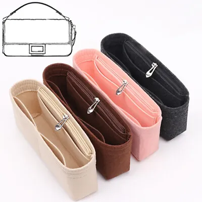 Multi-Pocket Women Insert Bag Felt Fabric Purse Handbag Organizer Bag Liner T Jy • £6.22