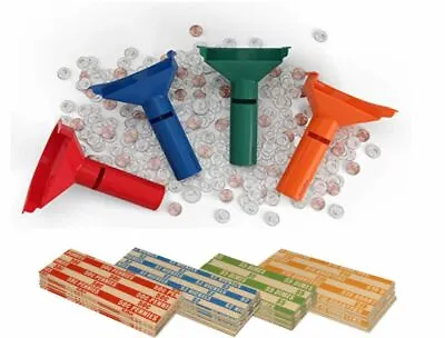 Coin Sorter Kit Bank Money Change Tubes Roll Wrap Pennies Quarters Nickels Dimes • $16.78