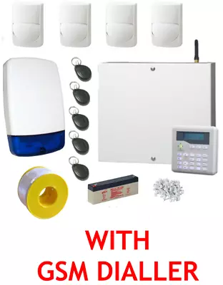 £369.99 • Buy WIRED Burglar Alarm System PRO Kit LCD PROXIMITY Keypad 4 PIR & GSM SMS Dialler