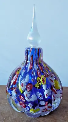 Large Multi Coloured Glass Perfume Bottle With Stopper Empty • £69.99