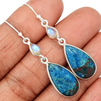 Natural Quantum Quattro & Moonstone 925 Sterling Silver Earrings Jewelry CE25901 • $15.99