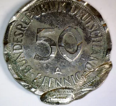 1990 ERROR DOUBLE INDENT WAFFLED German 50 Pfennig Coin Germany Waffle LOT #4 NR • $28.49