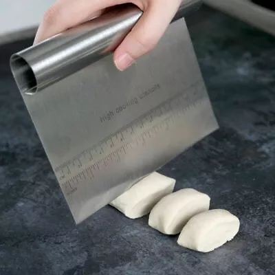 Durable Pizza Dough Scraper Cutter Flour Pastry Cake Bread Pies Spatula Measure • $6.23