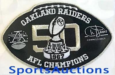 OAKLAND RAIDERS 50th ANNIVERSARY 1967 AFL CHAMPS Willabee & Ward NFL PATCH Only • $52.99