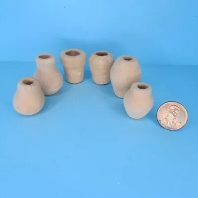 Dollhouse Miniature Unfinished Terracotta Pot Vase Set Of 6 G7478 • $4.49