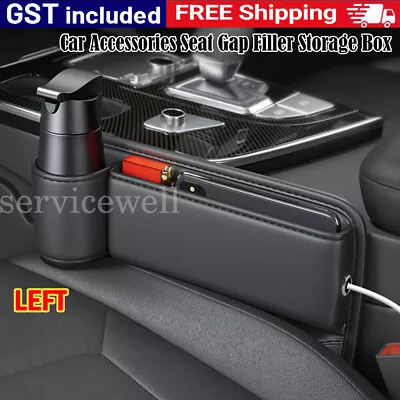 Car Accessories Seat Gap Filler Storage Box Phone Holder Organizer Left Side • $20.79