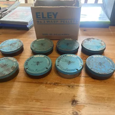 Eley No 2 Wasp Pellet Box With 8 Tins Of Part Used Contents Some Rusty Vintage • £33