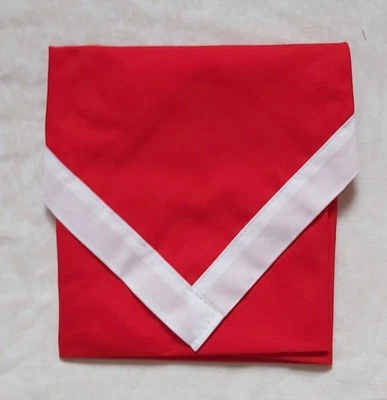 £2.95 • Buy Boy Scout Cub Scout & Girl Guide Necker Neckerchief Red White Trim 100% Cotton