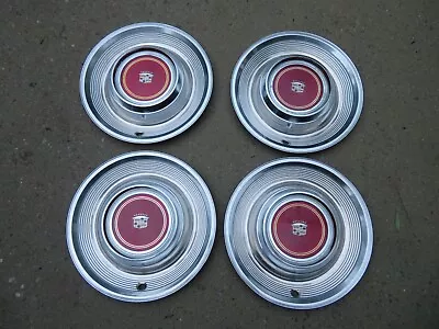 Vintage Cadillac 15  Chrome Hubcap Set Fleetwood 1980 1981 OEM • $119.99