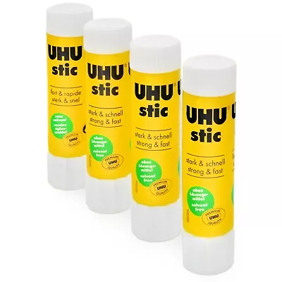 UHU Stic Glue Stick - 8.2g - Solvent Free - Clear Application - Pack Of 3 + 1 • £4.99