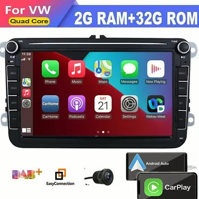 For VW Jetta 2010-2012 8  GPS Navigation Car Stereo Player Radio Android Carplay • $229.97