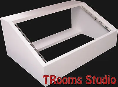 6u UNIT 19  INCH  ANGLED DESK TOP RACK CABINET RECORDING STUDIO  IN WHITE PRIMER • £49.99