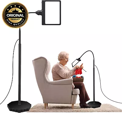 5X Magnifying Glass With Light And Stand 36 LED Dimmable Floor Magnifying Lamp • $60.97